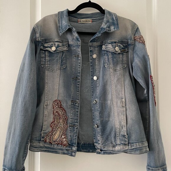Embroidered & Embellished Denim Jacket - Picture 1 of 8